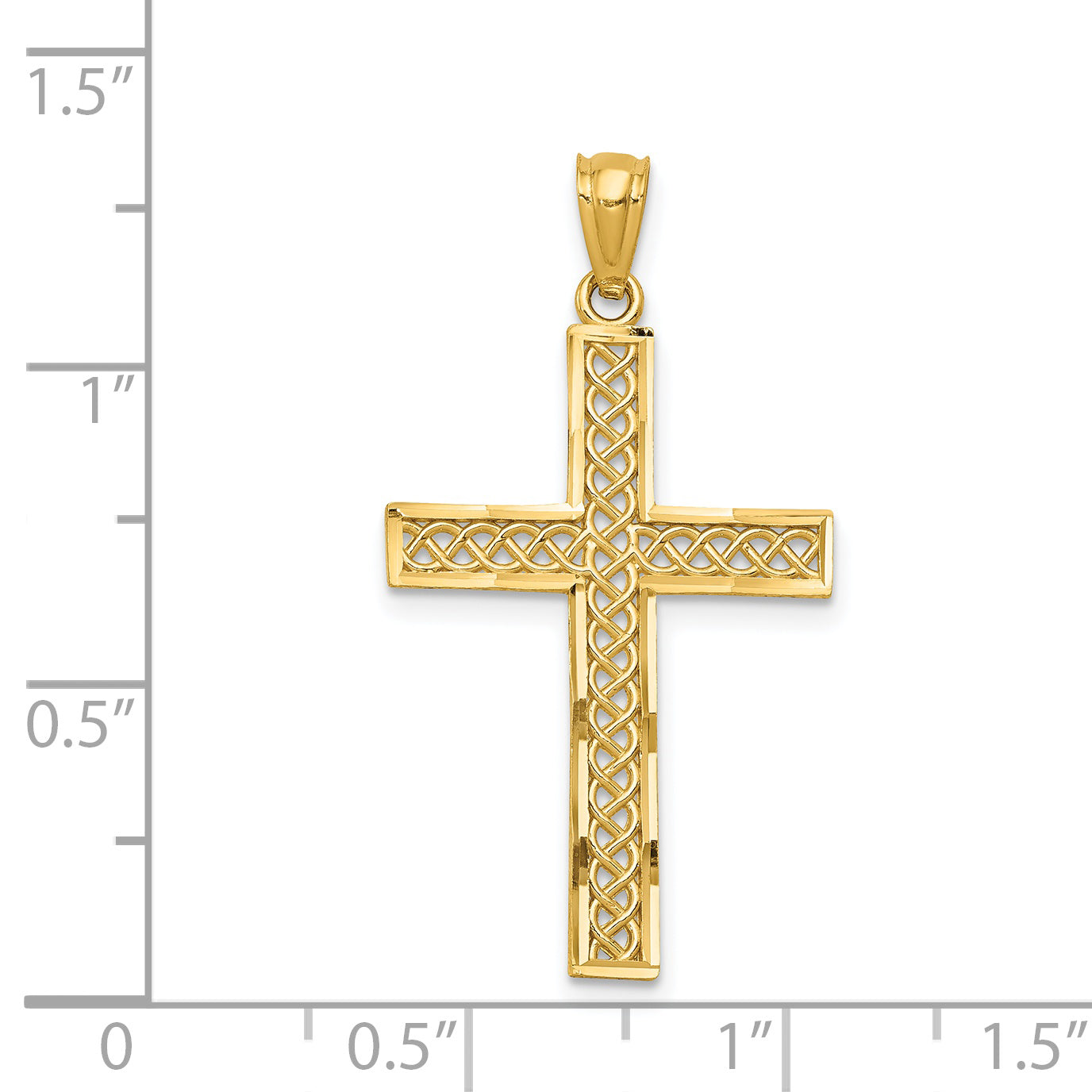 14k Diamond-cut Filigree Cross Pendant REL71