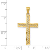14k Diamond-cut Filigree Cross Pendant REL71
