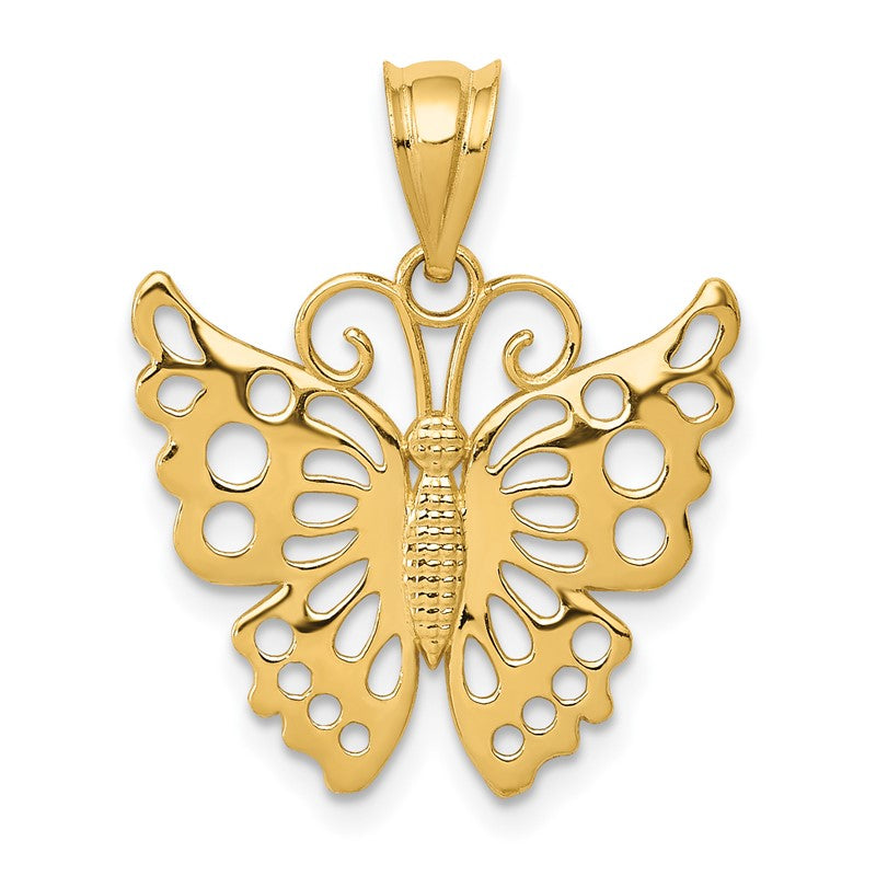 14k Filigree Butterfly Pendant K4837