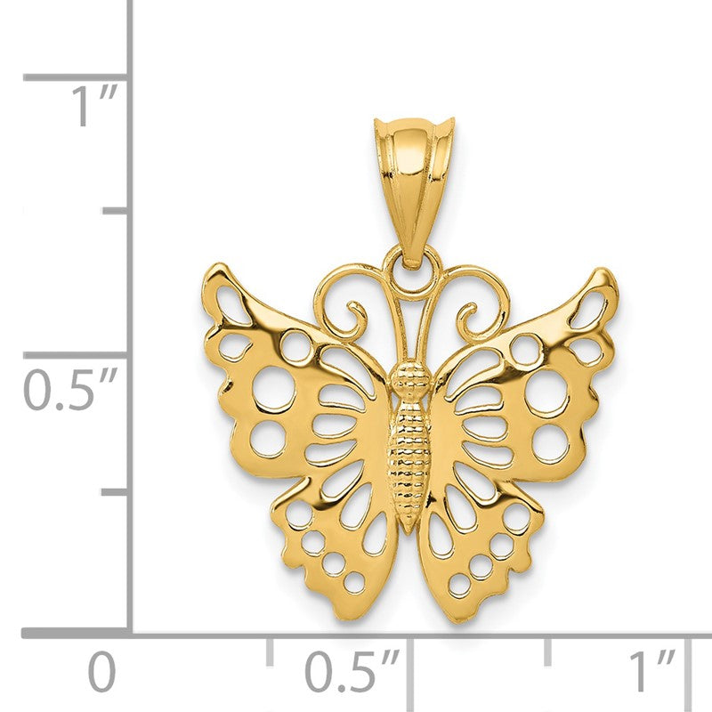 14k Filigree Butterfly Pendant K4837
