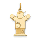 14k The Kids Small Patches Boy Engravable Love Charm XK1126Y