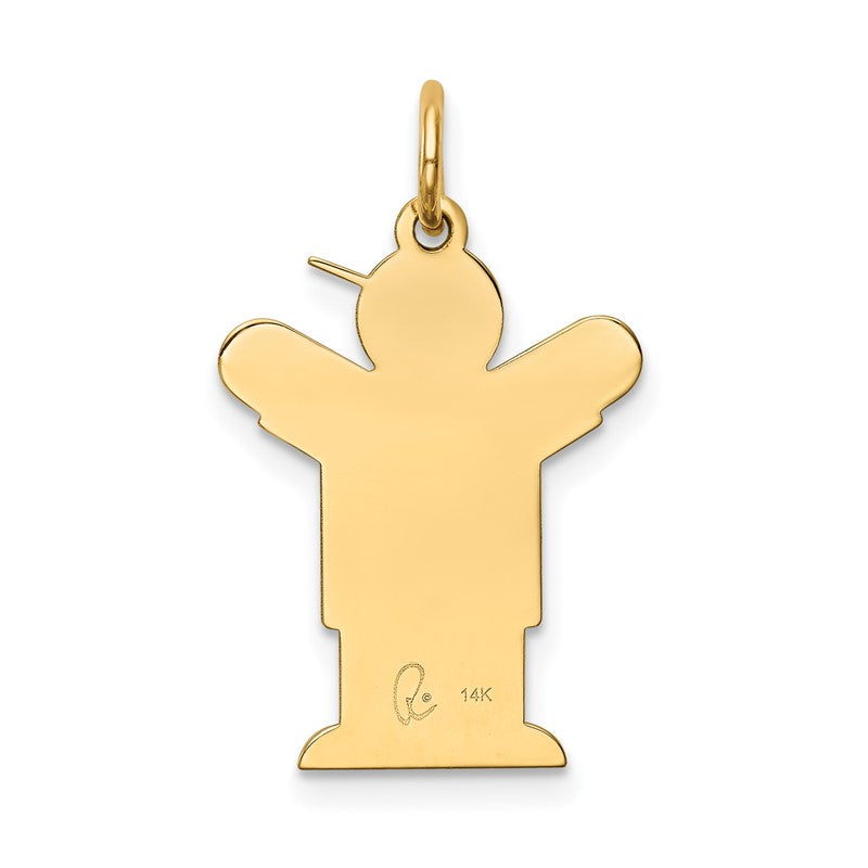14k The Kids Small Patches Boy Engravable Love Charm XK1126Y
