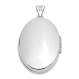 14k White Gold Fancy Half Swirl Design 26mm Oval Locket XL624