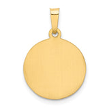 14k Polished and Satin Hollow Our Lady of Guadalupe Medal Round Pendant XR1244