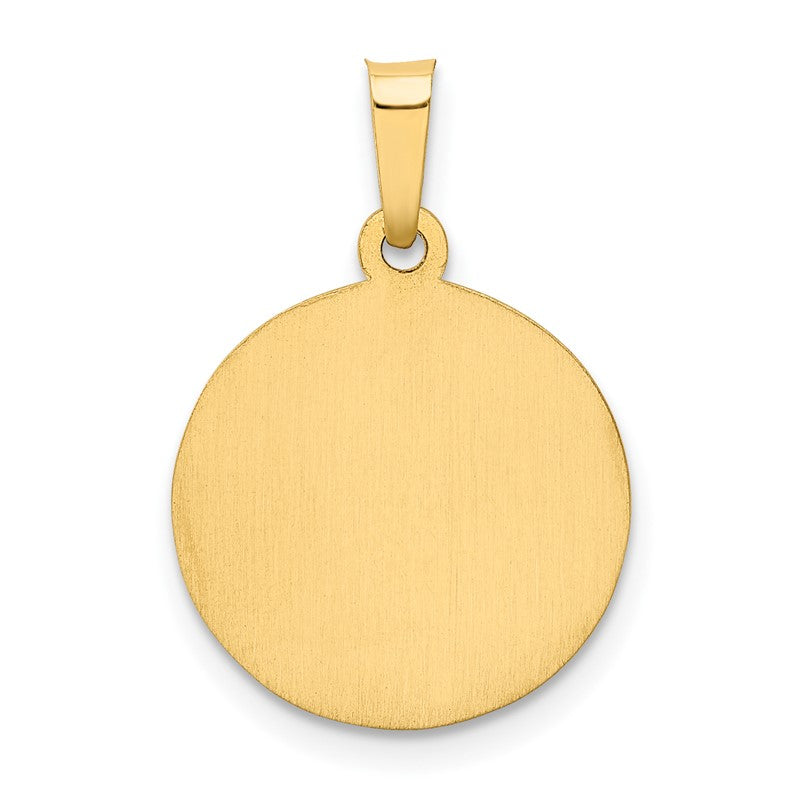14k Polished and Satin Hollow Our Lady of Guadalupe Medal Round Pendant XR1244