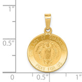 14k Polished and Satin Hollow Our Lady of Guadalupe Medal Round Pendant XR1244