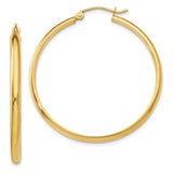 14k 2.75x35mm Polished Tube Hoop Earrings TA235