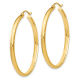 14k 2.75x35mm Polished Tube Hoop Earrings TA235