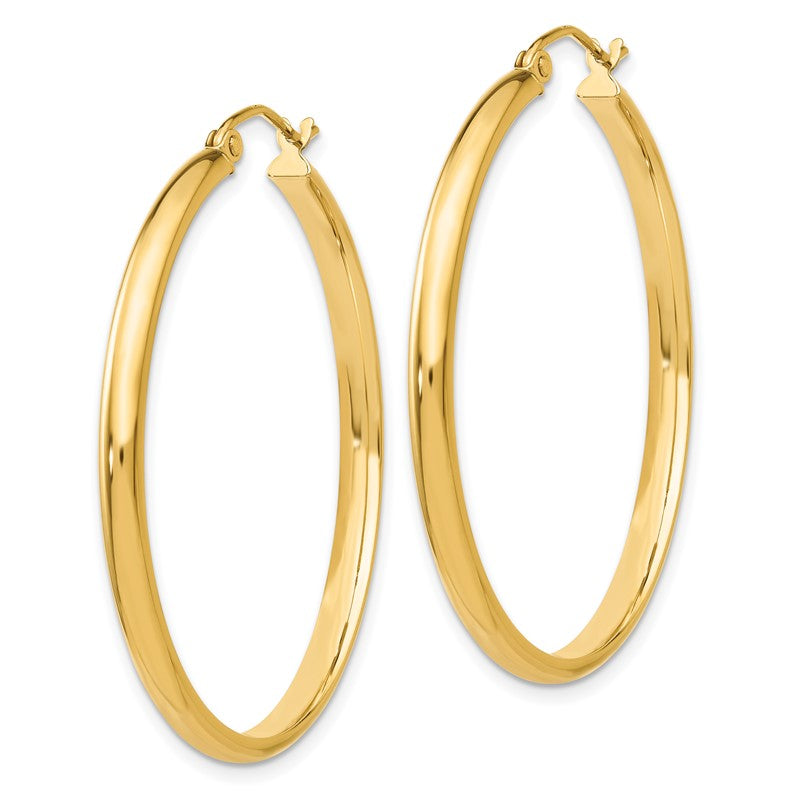 14k 2.75x35mm Polished Tube Hoop Earrings TA235