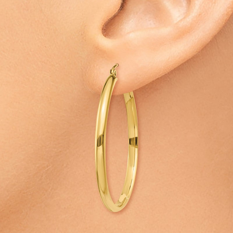 14k 2.75x35mm Polished Tube Hoop Earrings TA235
