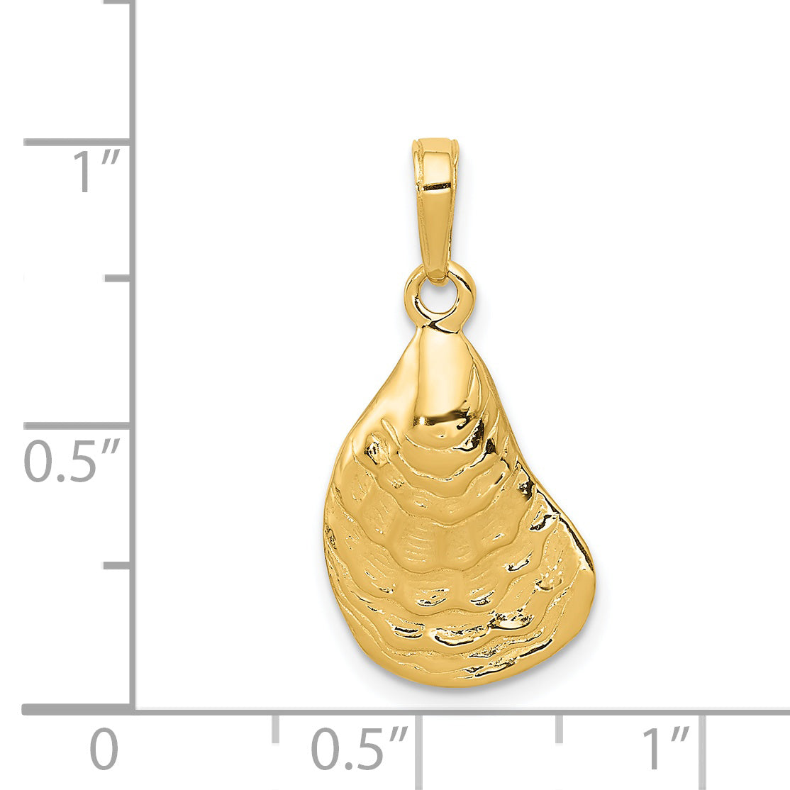 14k Oyster Shell Pendant C3384