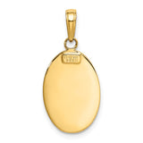14k Polished Solid Saint Christopher Medal Oval Pendant K5082