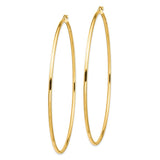 14k 2x80mm Polished Round Tube Hoop Earrings T1157
