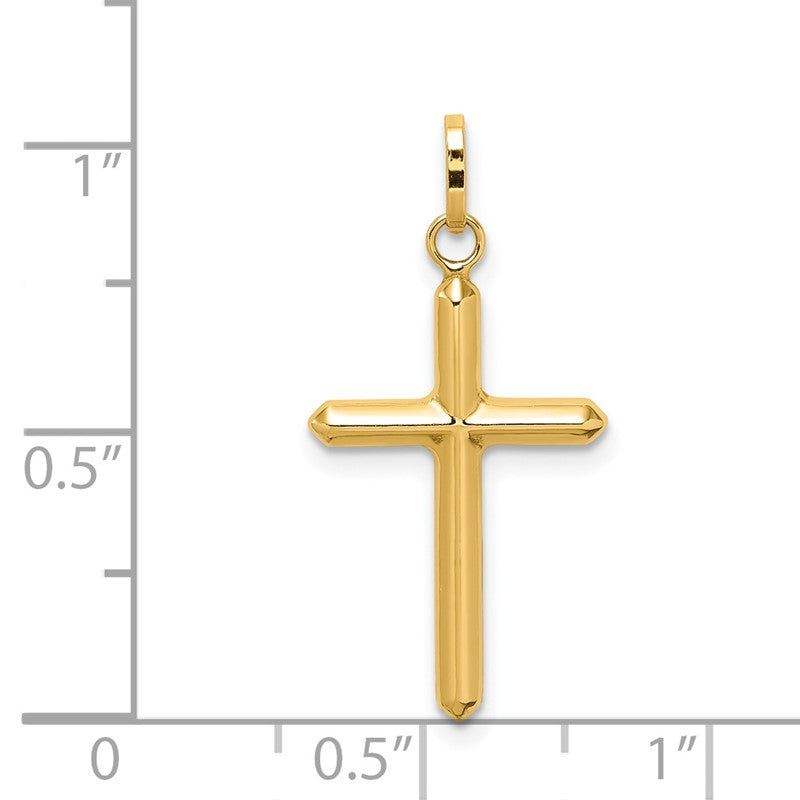14k Polished Hollow Latin Cross Charm YC1349