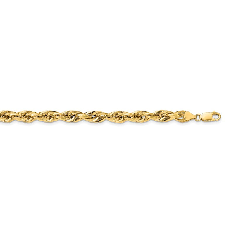 14K 18 inch 7mm Semi Solid Rope with Lobster Clasp Chain BC194