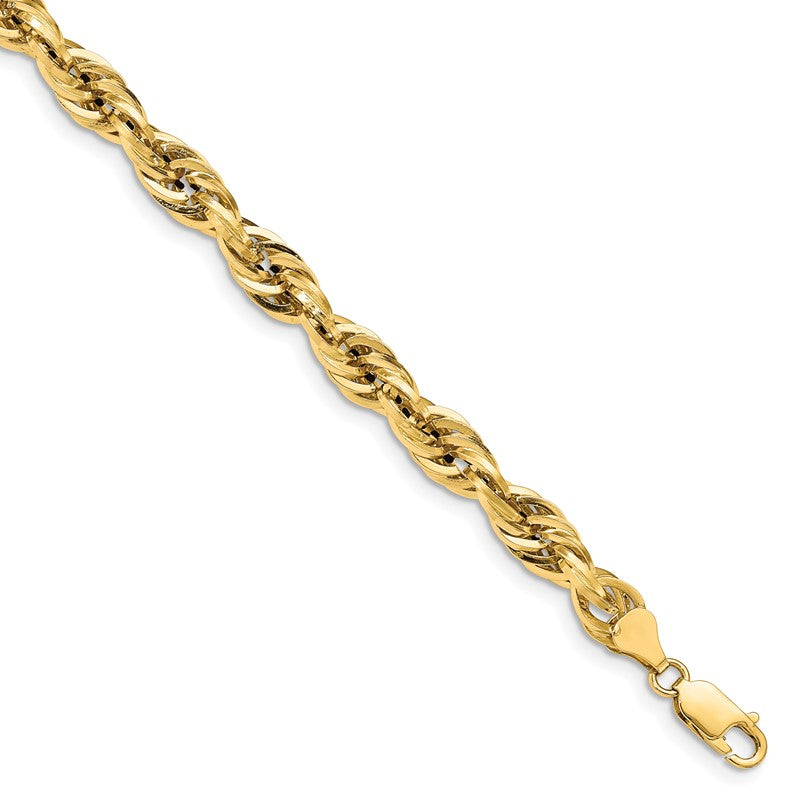 14K 18 inch 7mm Semi Solid Rope with Lobster Clasp Chain BC194