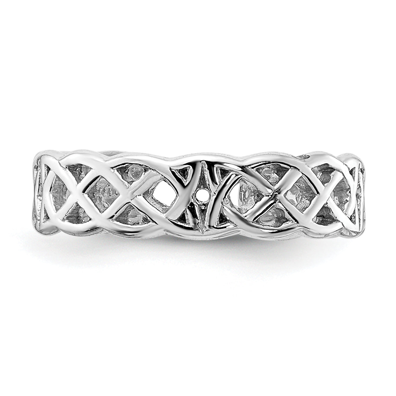 14k White Gold Polished Celtic Knot Toe Ring K5104