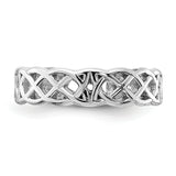 14k White Gold Polished Celtic Knot Toe Ring K5104