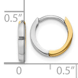 14k Two-tone 1.5mm Round Hinged Hoop Earrings TL157
