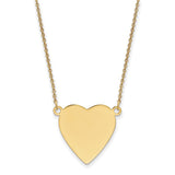 14k Plain .013 Gauge Heart Engravable 21x23mm Disc 18 inch Necklace XM628/13