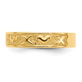 14K Polished X and Hearts Ring K4578