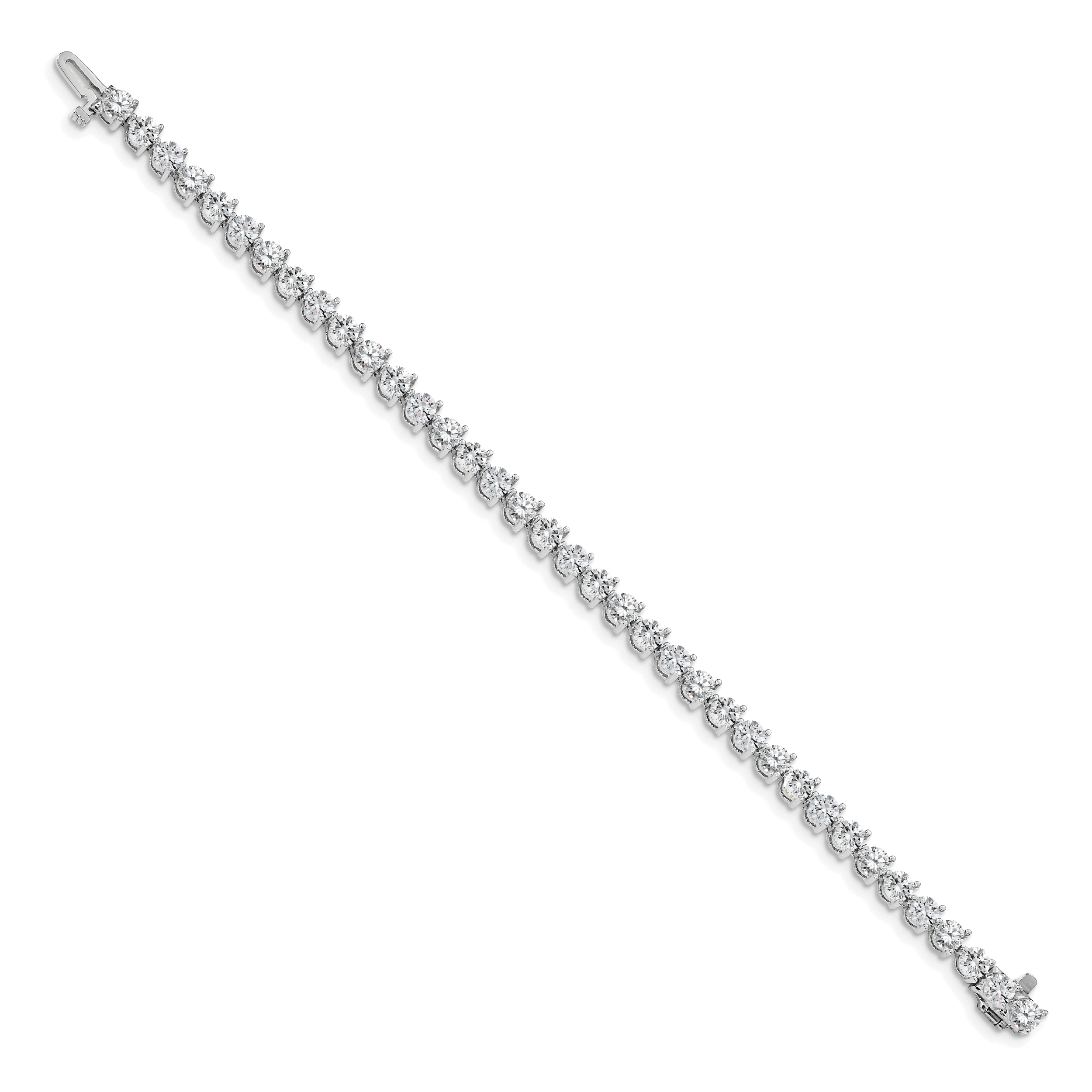14k White Gold Complete 8.5 carat Round AA Diamond 3-prong 7 inch Tennis Bracelet X2843WAA