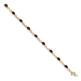14k Complete Oval Amethyst and Diamond Infinity Link 7 inch Bracelet BM4494