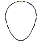 14k 4-5mm Black Near-Round Freshwater Cultured Pearl 16 inch Necklace BPN040