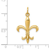 14k Hollow Fleur De Lis Charm A0310