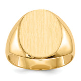 14k 12.0x13.5mm Closed Back Signet Ring RS142