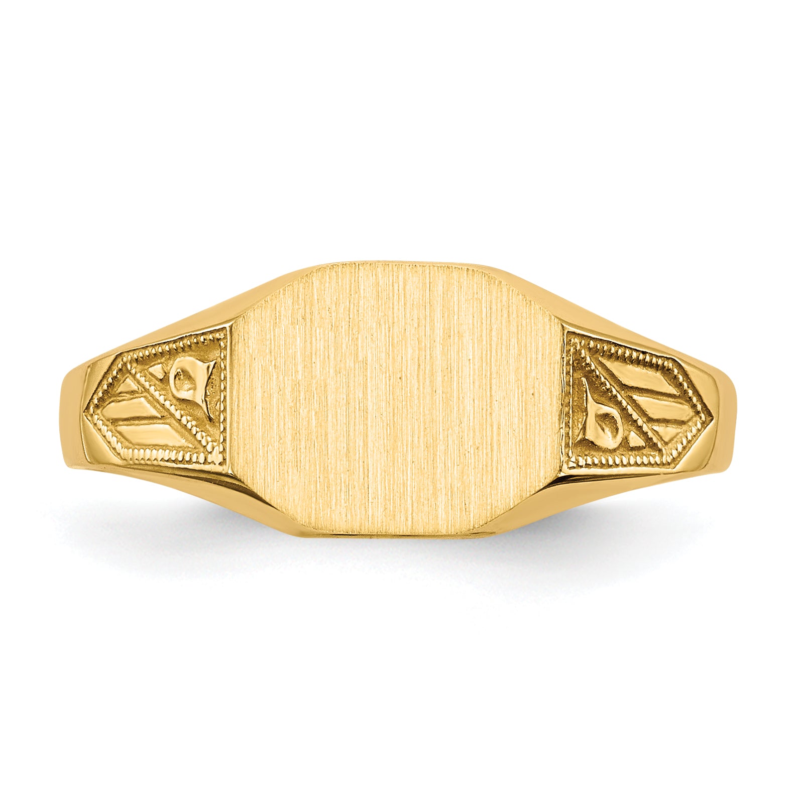 14k 8.5x7.0mm Closed Back Signet Ring RS342