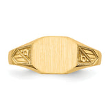 14k 8.5x7.0mm Closed Back Signet Ring RS342