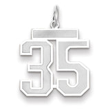 14kw Medium Satin Number 35 Charm WSM35