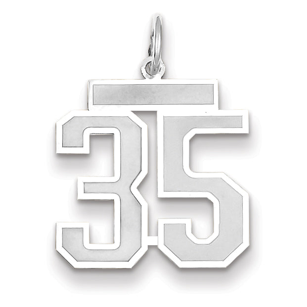 14kw Medium Satin Number 35 Charm WSM35