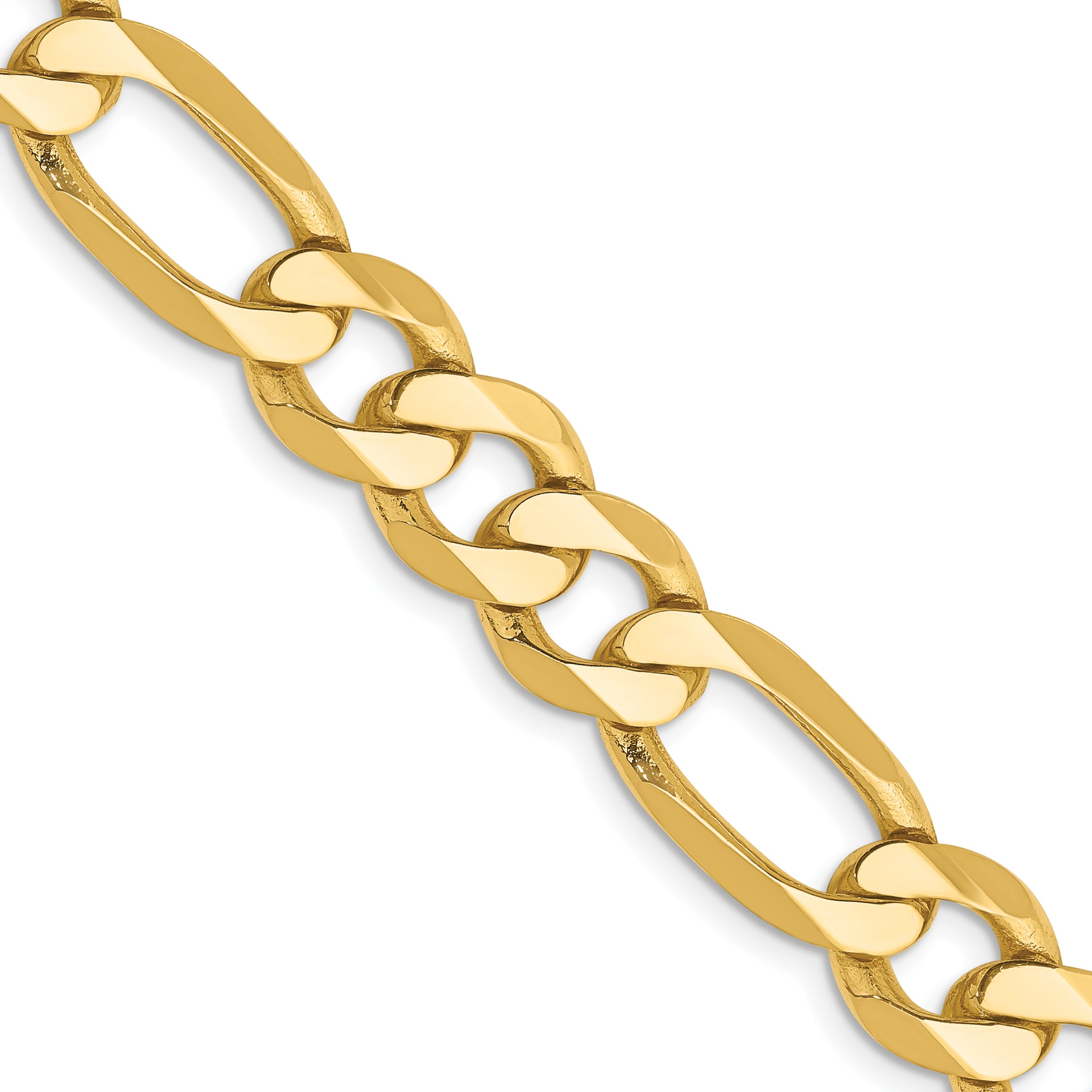 14K 26 inch 8.75mm Flat Figaro with Lobster Clasp Chain FFL220