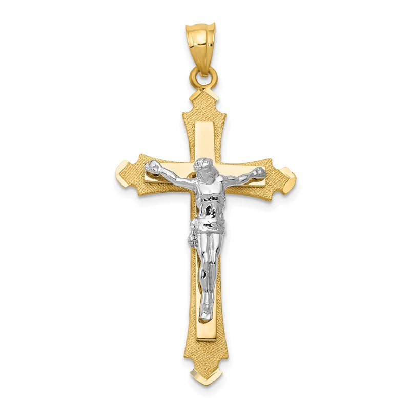 14k Two-tone Crucifix Pendant D32