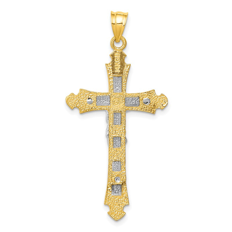 14k Two-tone Crucifix Pendant D32