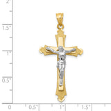 14k Two-tone Crucifix Pendant D32
