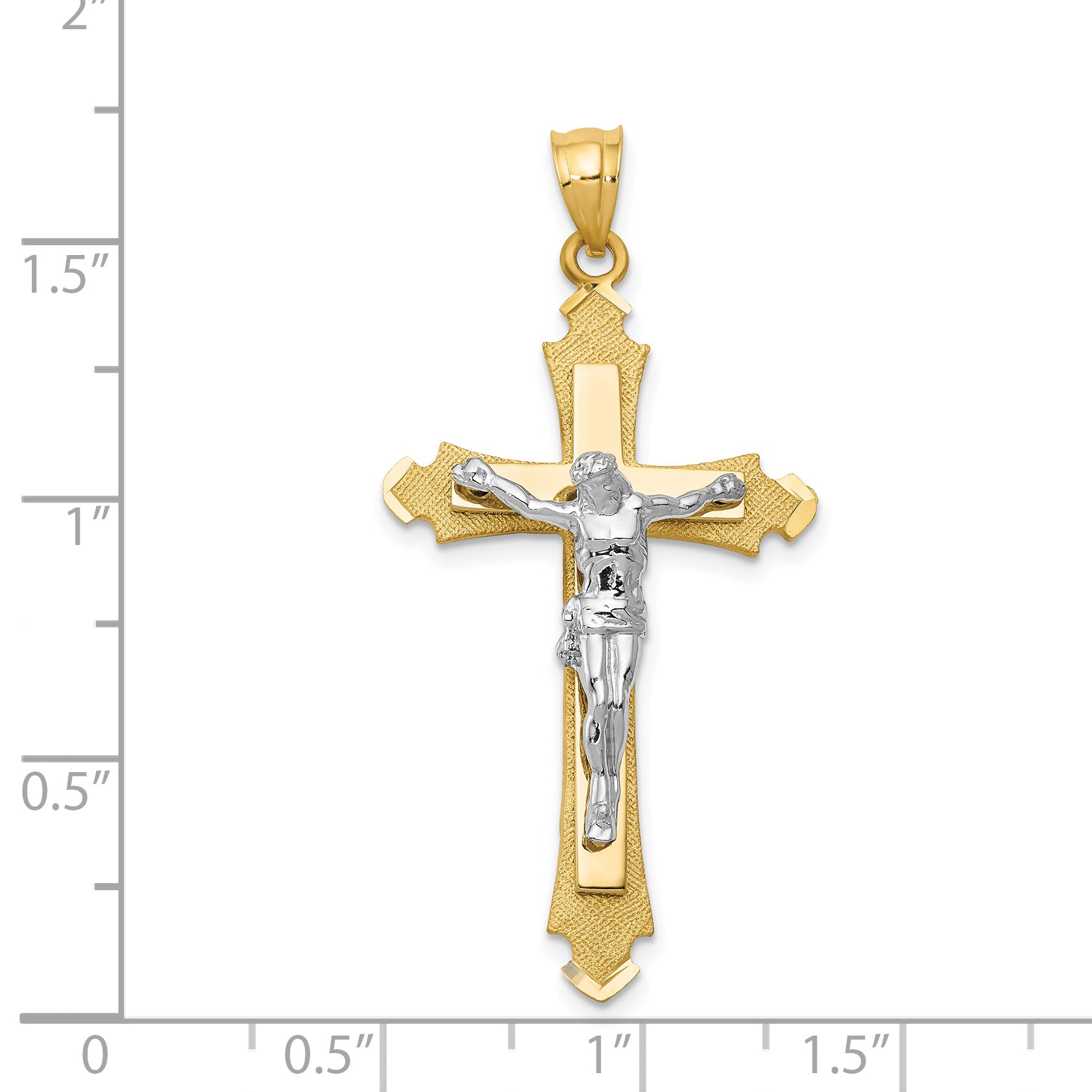 14k Two-tone Crucifix Pendant D32