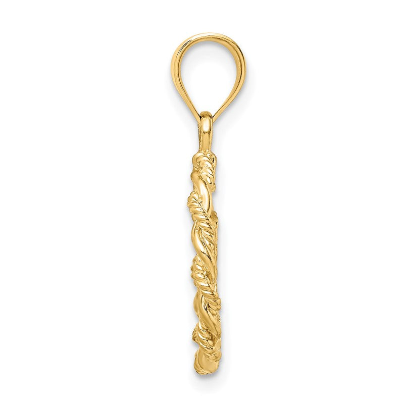 14K Brushed and  Polished Diamond-cut Virgin Mary Pendant D4680