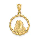 14K Brushed and  Polished Diamond-cut Virgin Mary Pendant D4680