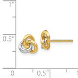 14k and White Rhodium Trinity Knot Post Earrings YE145
