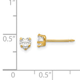 Inverness 14k 4mm Clear Heart CZ Post Piercing Earrings 472E