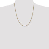 14K 10 inch  1.8mm Diamond-cut Milano Rope with Lobster Clasp Anklet MIL030