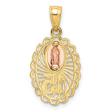 14K Two-tone with White Rhodium Our Lady of Guadalupe 15 Pendant C4746