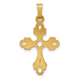 14k Polished Fleur De Lis Cross Pendant XR1475