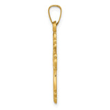 14k Polished Fleur De Lis Cross Pendant XR1475