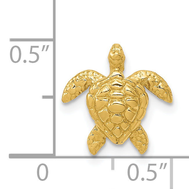 14k Polished Small Sea Turtle Chain Slide K6031