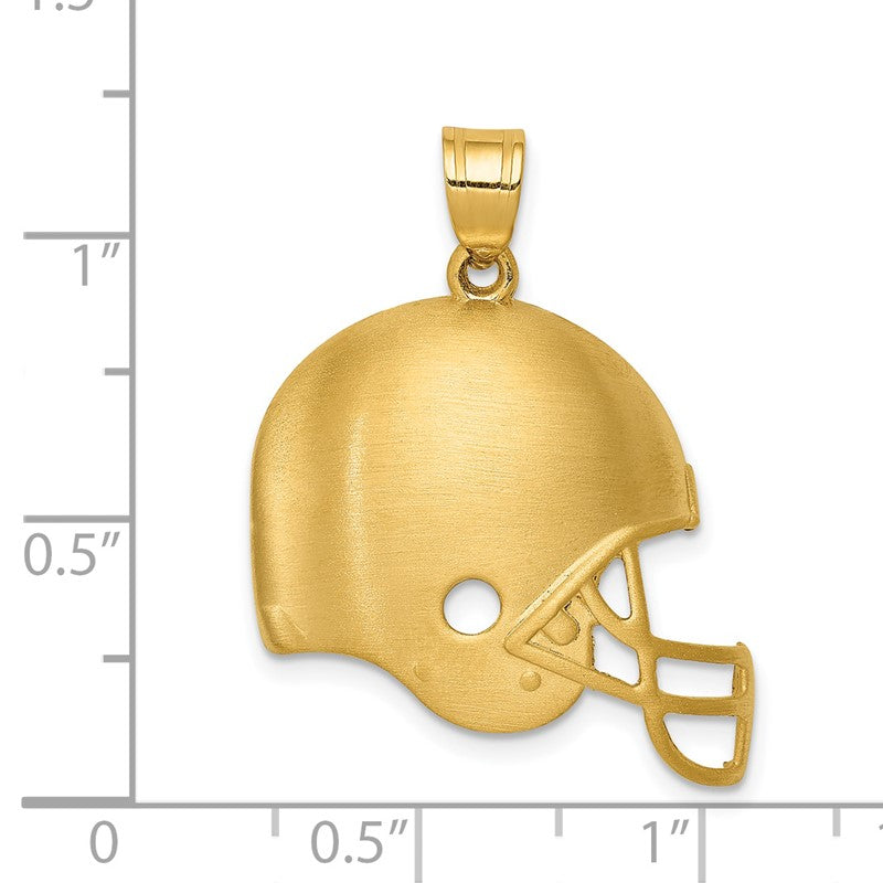 14k Brushed Football Helmet Pendant C4535