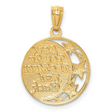 14K and White Rhodium LOVE YOU TO THE MOON AND BACK Pendant C4680